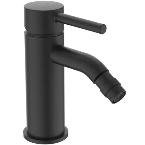 Bidetarmatur in mattschwarzem Finish von Ideal Standard, mit einem abgewinkelten Auslauf und einem einhebeligen Design zur einfachen Steuerung des Wasserflusses.